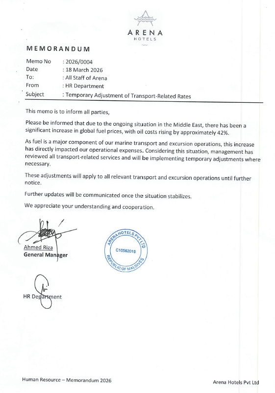 【重要公告】馬爾地夫旅遊行程費用調漲說明 1 AB漲價通知