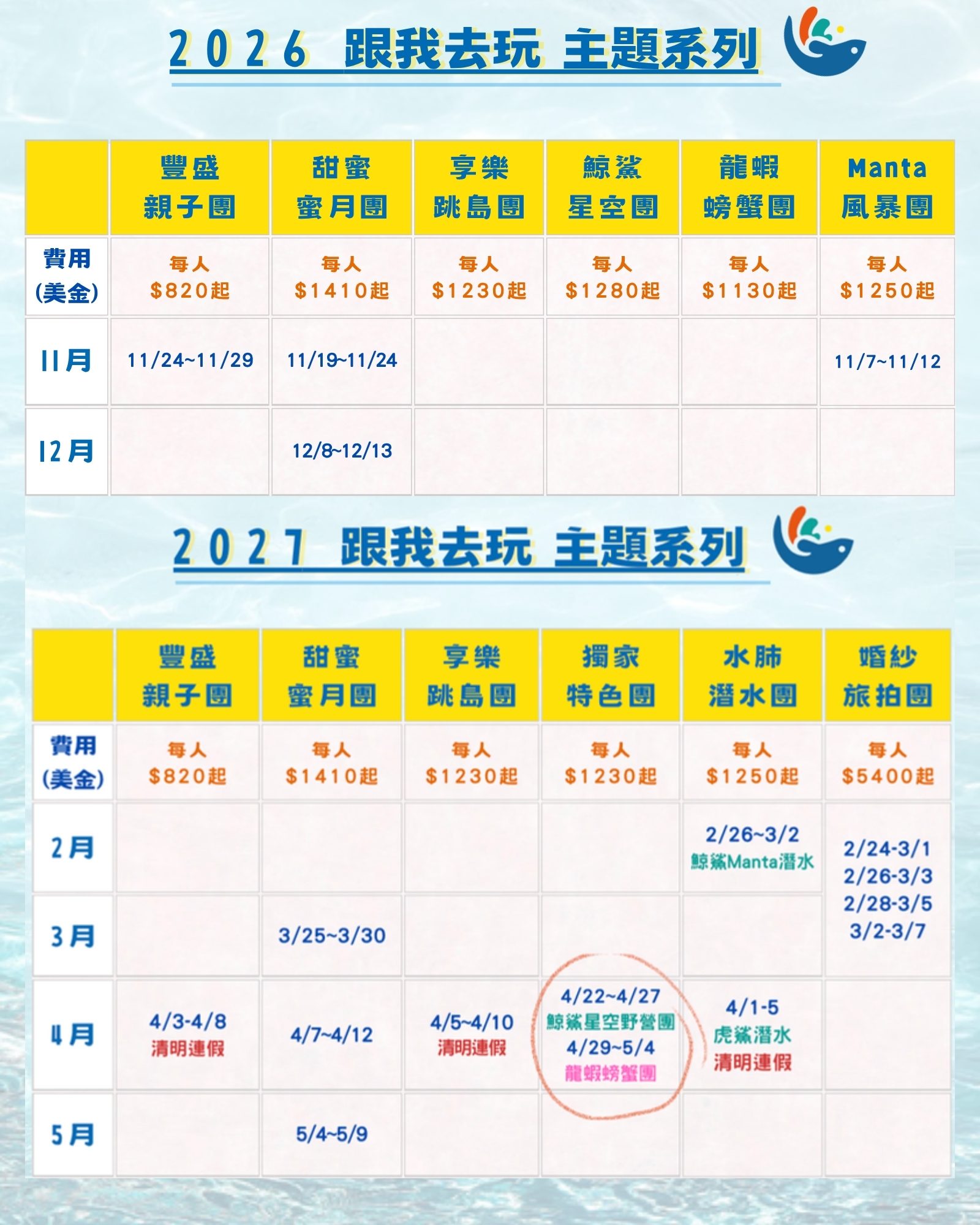 跟我去玩行程總覽 行程第一頁